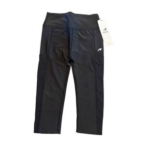 Rebody Black Athletic‎ Leggings Capri Cropped Pockets Size S